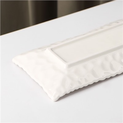 Блюдо керамическое сервировочное «Воздушность», 30,5×9,5 см, цвет белый