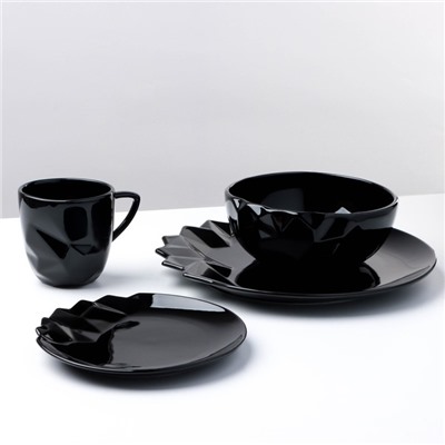 Тарелка керамическая «Обсидиан», чёрная, 27 см, цвет чёрный