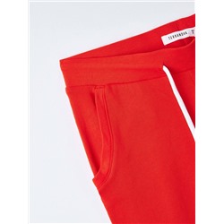 Легкие спортивные брюки из однотонной ткани красный
