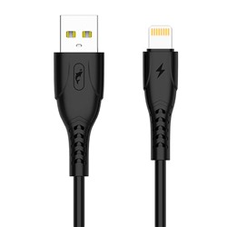 Кабель USB - Apple lightning SKYDOLPHIN S08L (повр.уп)  100см 3,5A  (black)