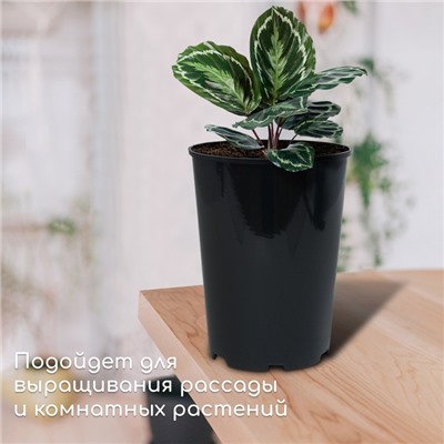 Горшок для рассады, для роз, 7 л, d = 22 см, h = 26 см, чёрный, Greengo