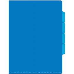 Папка-уголок 3-х уровневая 150мкр -E356BLUE синяя (854121) Бюрократ