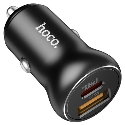 Адаптер Автомобильный Hoco NZ5 Smooth PD30W+QC3.0 (black)