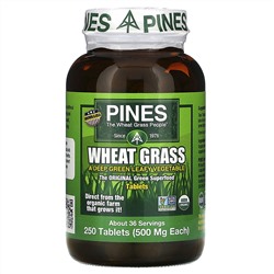 Pines International, пшеничные ростки, 500 мг, 250 таблеток