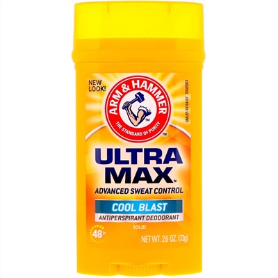 Arm & Hammer, UltraMax, Solid Antiperspirant Deodorant, for Men, Cool Blast, 2.6 oz (73 g)