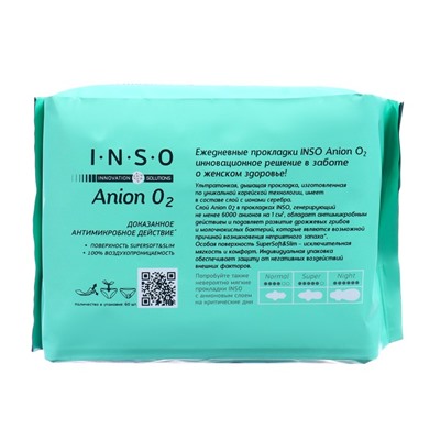 Прокладки ежедневные «INSO» Anion O2, 60 шт