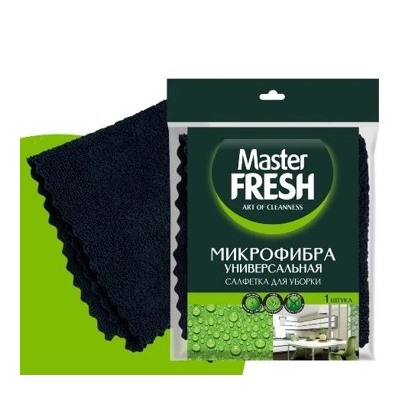 MASTER FRESH Салфетка Микрофибра универсальная для уборки черная 30*30см 1 шт