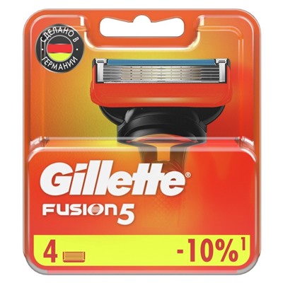 Сменные кассеты Gillette Fusion, 5 лезвий, 4 шт