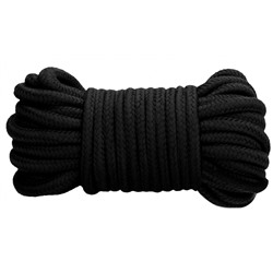 Черная веревка для связывания Thick Bondage Rope -10 м.