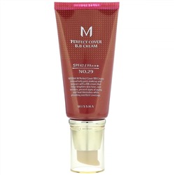 Missha, M Perfect Cover, BB-крем, SPF 42 PA+++, оттенок 29 натуральный бежевый, 50 мл (1,7 унции)