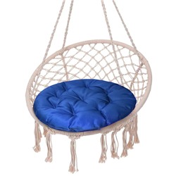Подушка круглая на кресло непромокаемая D60 см, цвет василек, грета 20%, полиэстер 80%