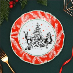 Тарелка керамическая «Новогоднего настроения», 19 см, цвет белый