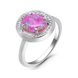 Кольцо из серебра опал фиолетовый, МОВ0311