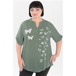 Рубашка летняя женская из района с бабочками