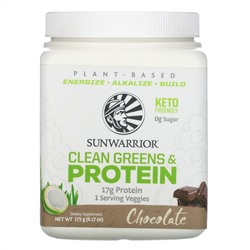 Sunwarrior, Clean Greens and Protein, Chocolate,  6.17 oz (175 g)
