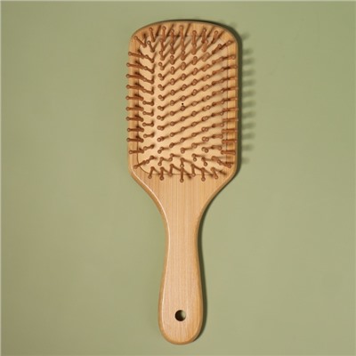 Расчёска массажная «BAMBOO», широкая, бамбуковая, 8 × 23,5 см, цвет коричневый
