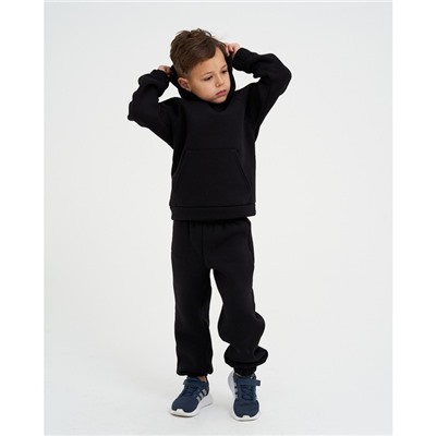Костюм детский с начёсом (толстовка, брюки) KAFTAN "Basic line" р.30 (98-104), чёрный