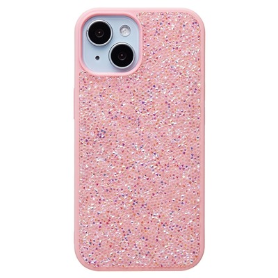 Чехол-накладка - PC071 POSH SHINE для "Apple iPhone 15" россыпь кристаллов (pink) (231604)