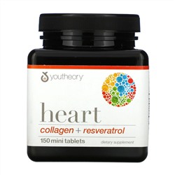 Youtheory, Heart, Collagen + Resveratrol, 150 Mini Tablets