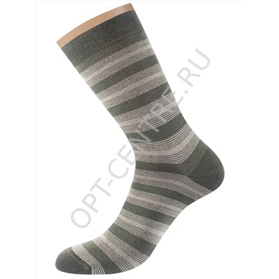 504 Style OMSA Хлопковые мужские носки с широкой  резинкой и кеттельным швом. Рисунок в виде разноцветных горизонтальных полос