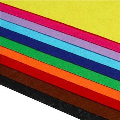 Набор цветного фетра, толщина-1 мм, формат А3, 10 цветов