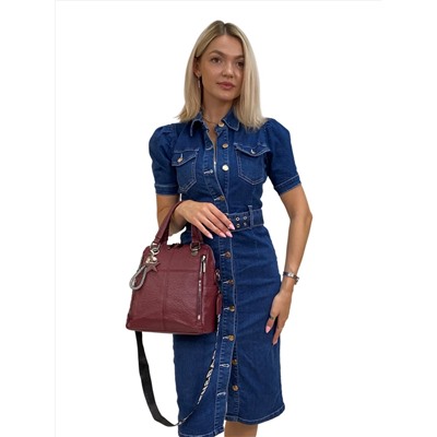 Женская сумка-рюкзак трансформер из искусственной кожи цвет бордовый