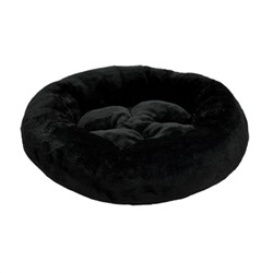 408621 Зооник Лежанка круглая с подушкой, черный мех (480х480х150)