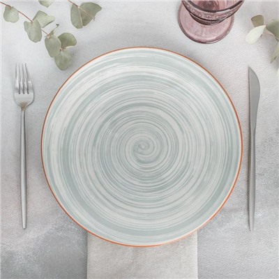 Тарелка керамическая обеденная «Искушение», d=26,5 см, цвет серый