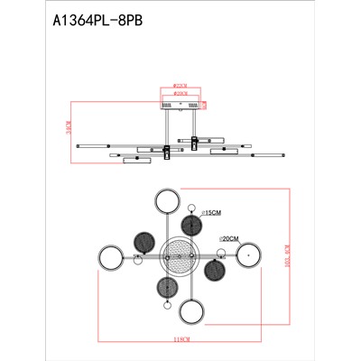 Потолочная люстра Arte Lamp HOLLY A1364PL-8PB