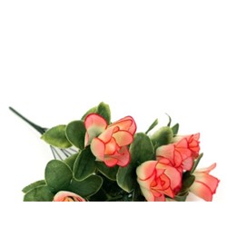 Искусственные цветы, Ветка в букете бутон розы 11 голов (1010237) микс