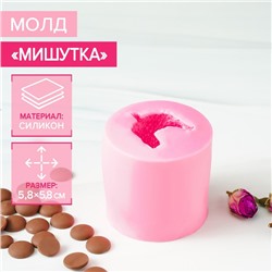 Молд «Мишутка», силикон, 5,8×5,8× 5,5 см, цвет розовый