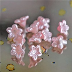 Бусина, имитация жемчуга "Колокольчик", цвет розовый, 10x10.5x5 мм