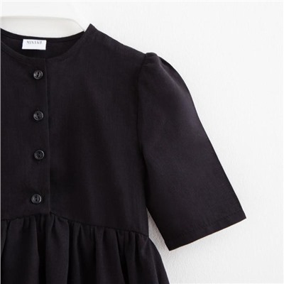 Платье для девочки MINAKU: Cotton collection, цвет чёрный, рост 110 см