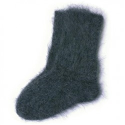 Мужские пуховые шерстяные носки ручной вязки черного цвета - 507.15