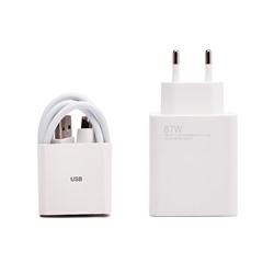 Адаптер Сетевой с кабелем ORG Xiaomi [BHR6035EU] USB 67W (USB/Type-C) (Класс С) (white)