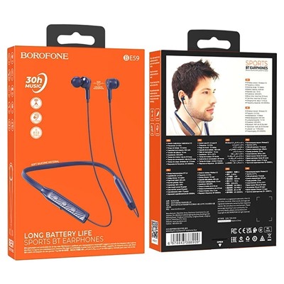 Bluetooth-наушники внутриканальные Borofone BE59 (blue)