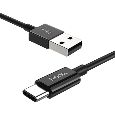 Кабель USB - Type-C Hoco X23 Skilled (повр. уп.)  100см 2,1A  (black)