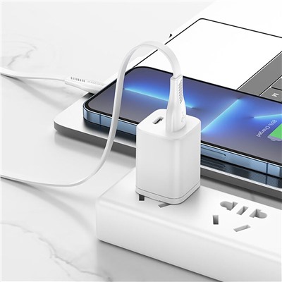 Кабель USB - Apple lightning Borofone BX85 (повр. уп.)  100см 2,4A  (white)