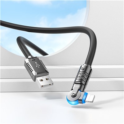 Кабель USB - Apple lightning Hoco U118  120см 2,4A  (black)