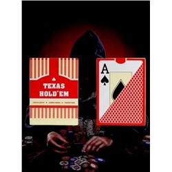 Карты игральные пластиковые красные Texas Hold'em