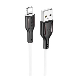 Кабель USB - Apple lightning Borofone BX63  100см 2,4A  (black/white)