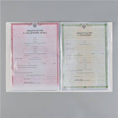 Папка для семейных документов "Розовый мрамор", 4 комплекта документов, 19 карманов