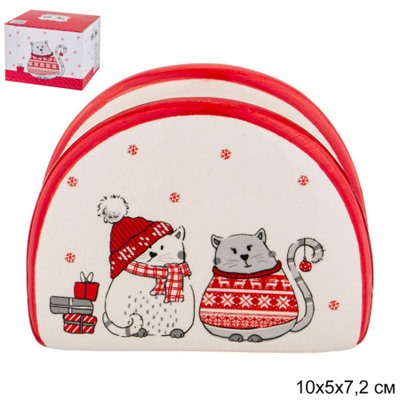 Салфетница Christmas gift 10x5x7.2 см / 230-427 /уп 96/ АКЦИЯ