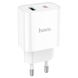 Адаптер Сетевой Hoco C80A Plus Rapido PD USB/Type-C 20W (white)