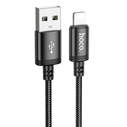 Кабель USB - Apple lightning Hoco X89 Wind (повр. уп.)  100см 2,4A  (black)