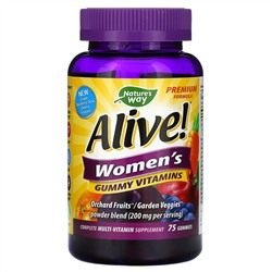 Nature's Way, Alive! жевательные витамины для женщин, 75 жевательных таблеток