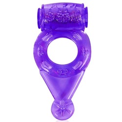Фиолетовое эрекционное виброкольцо с шипиками