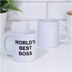 Кружка сублимация "WORLD'S BEST BOSS", c нанесением