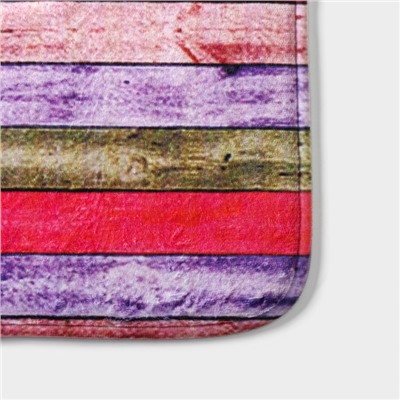Набор ковриков для ванной и туалета Доляна «Цветные деревяшки», 2 шт, 38×45 см, 45×75 см