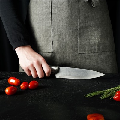 Нож кухонный «Металлик», лезвие 15 см, цвет серебристый